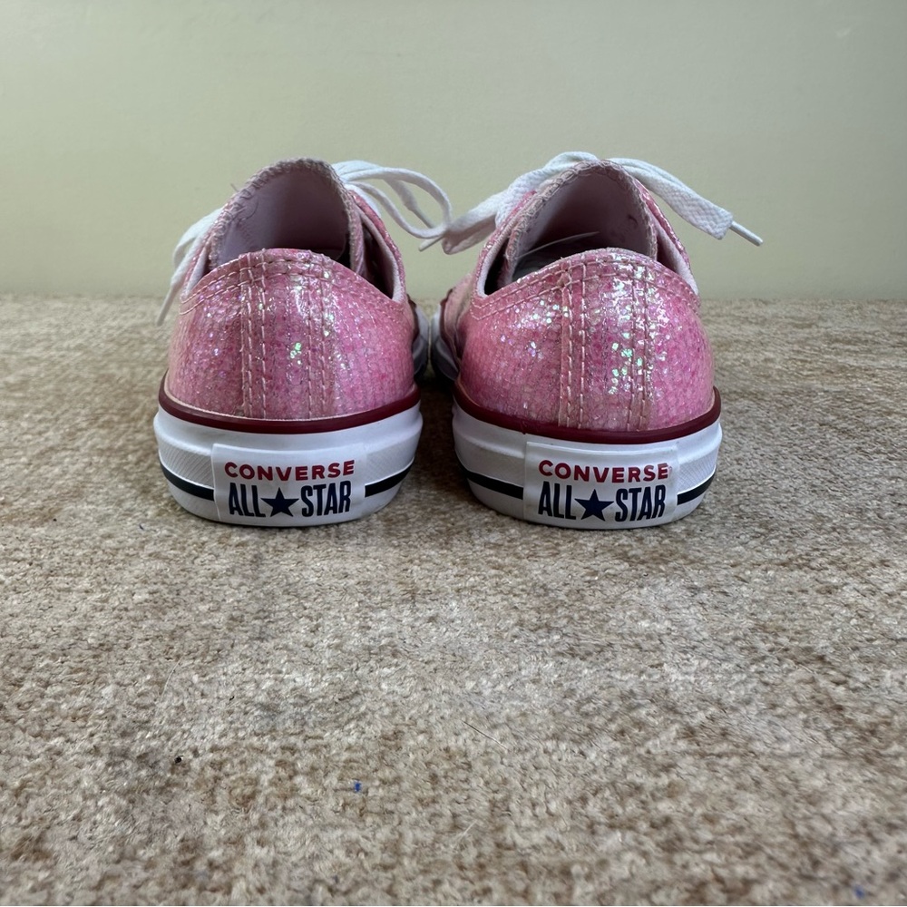 Converse Chuck Taylor All Star Pink Glitter Sneakers Girls Junior 2 - Picture 7 of 13